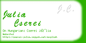 julia cserei business card